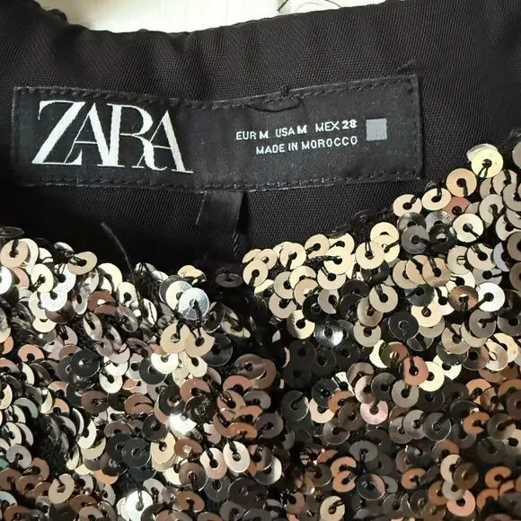 ZARA SEQUINED BLAZER Size M - Picture 3 of 6